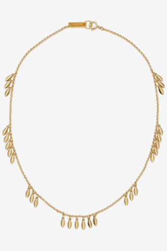 Metall-Choker mit glänzenden Blättern