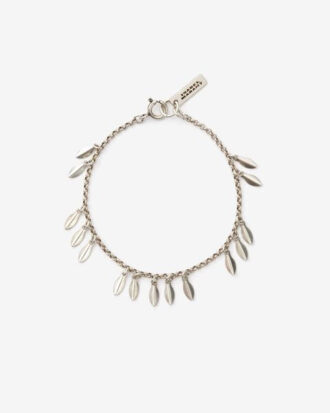 Metallarmband mit glänzenden Blattanhängern