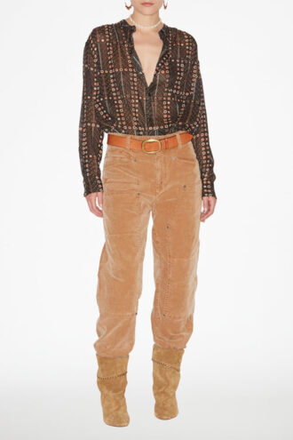 Mexika Bedruckte Baumwollvoile-Bluse