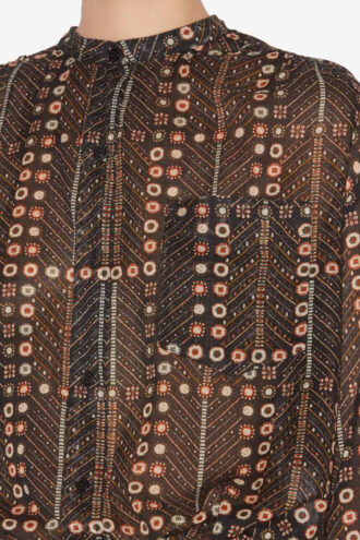 Mexika Bedruckte Baumwollvoile-Bluse