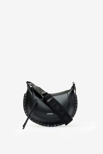 Mini Moon Schultertasche aus genarbtem Leder