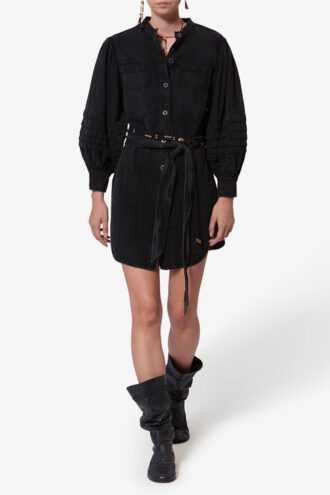 Moe Verwaschenes Chambray-Hemdkleid