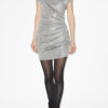 Nadilia Kurzes Metallic-Jerseykleid Nadilia Kurzes Metallic-Jerseykleid