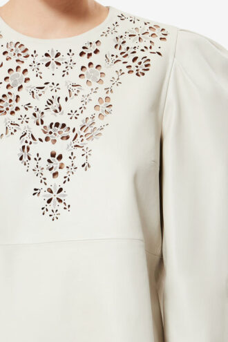 Nala Kurzes Lederkleid mit Lasercut