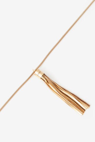 Naoki Lange Halskette aus goldfarbenem Messing mit Quaste