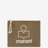 Netia Clutch aus gebleichter Baumwolle mit Logo Netia Clutch aus gebleichter Baumwolle mit Logo