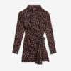 Ora Drapiertes Seidenkleid mit Polka-Dot-Print