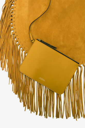 Oskan Hobo Soft Handtasche aus fransigem Kalbswildleder