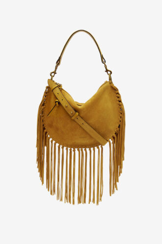Oskan Hobo Zip Handtasche aus Wildkalbsleder mit Fransen