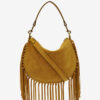 Oskan Hobo Zip Handtasche aus Wildkalbsleder mit Fransen