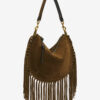 Oskan Hobo Zip Handtasche aus Wildkalbsleder mit Fransen