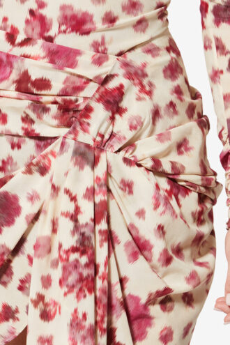 Ovia Kurzer, drapierter Stretch-Seidenrock mit Print Ovia Kurzer, drapierter Stretch-Seidenrock mit Print