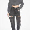 Oxane Kurze Strickjacke aus einfarbigem Strick Oxane Kurze Strickjacke aus einfarbigem Strick
