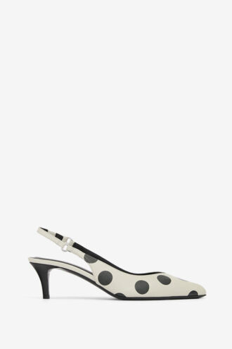 Paldo Leder-Slingbacks mit Polka-Dot-Print