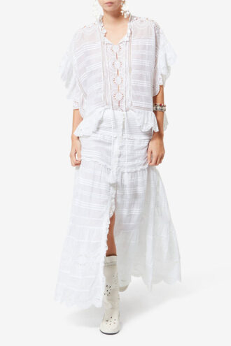 Payton Kaftan-Top aus Baumwolle und floraler Spitze Payton Kaftan-Top aus Baumwolle und floraler Spitze