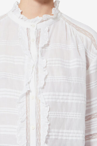Peline Bluse aus Baumwolle und floraler Spitze
