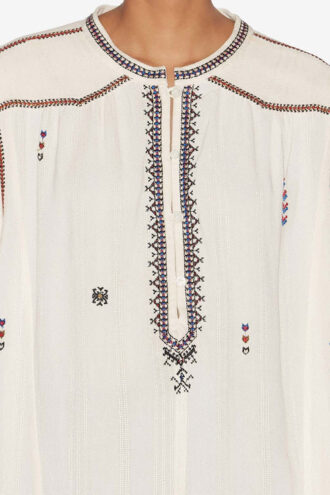 Pelson Bestickte Gaze-Bluse