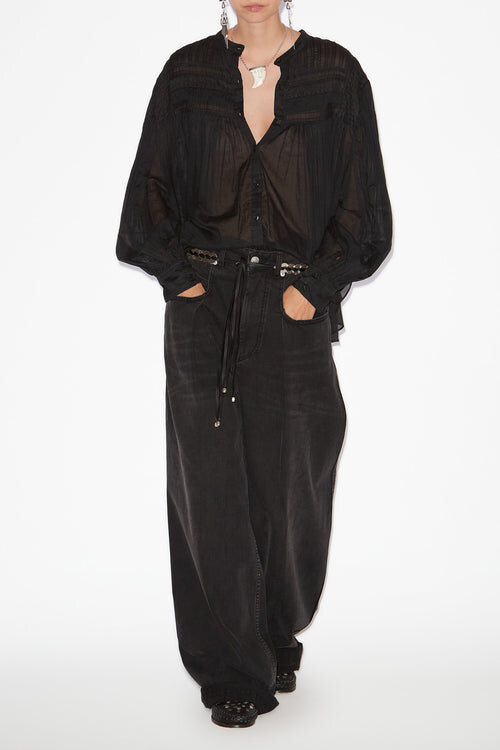 Plalia Bluse aus gerafftem Baumwollvoile Plalia Bluse aus gerafftem Baumwollvoile