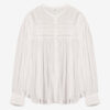 Plalia Bluse aus gerafftem, einfarbigem Baumwollvoile Plalia Bluse aus gerafftem, einfarbigem Baumwollvoile