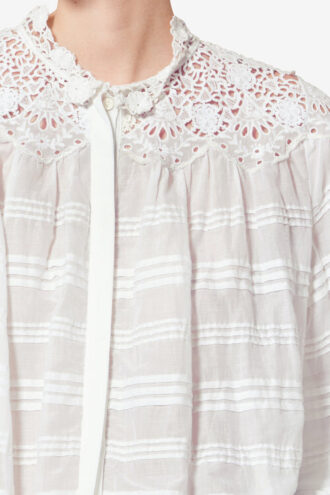 Polly Bluse aus Baumwolle und floraler Spitze