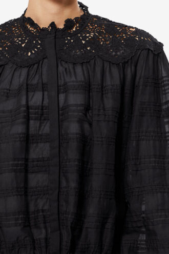 Polly Bluse aus Baumwolle und floraler Spitze