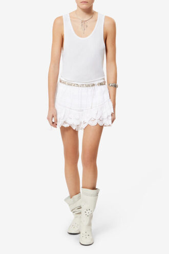 Puria Shorts aus Baumwolle mit Rüschen und floraler Spitze Puria Shorts aus Baumwolle mit Rüschen und floraler Spitze