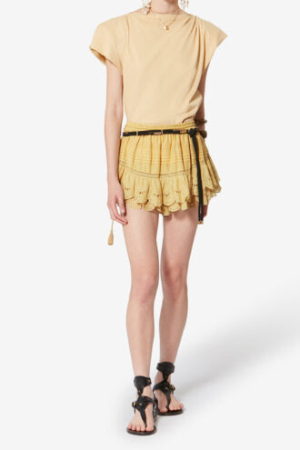 Puria Shorts aus Baumwolle mit Rüschen und floraler Spitze Puria Shorts aus Baumwolle mit Rüschen und floraler Spitze