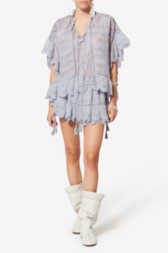 Puria Shorts aus Baumwolle mit Rüschen und floraler Spitze Puria Shorts aus Baumwolle mit Rüschen und floraler Spitze