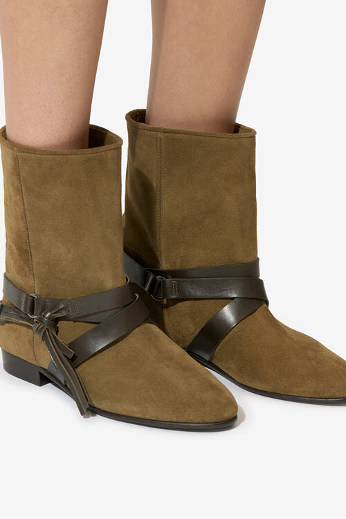 Rejen Flache Wildleder-Stiefeletten Rejen Flache Wildleder-Stiefeletten