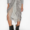 Roany Drapierter Rock aus Fransen-Burnout-Samt Roany Drapierter Rock aus Fransen-Burnout-Samt