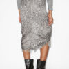 Roany Drapierter Rock aus Fransen-Burnout-Samt Roany Drapierter Rock aus Fransen-Burnout-Samt