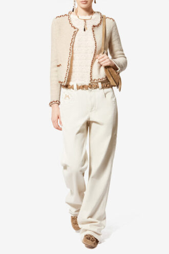 Rochelle Merinowolle-Tweed-Strickjacke