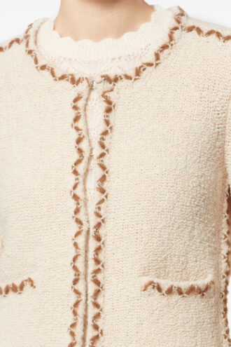 Rochelle Merinowolle-Tweed-Strickjacke