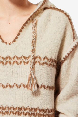Romera Kapuzenpullover aus Merinowolle und Tweed