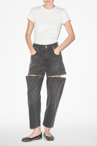 Salia Loose Fit Denim Jeans mit Reißverschlüssen