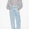 Salika Bedruckte und geraffte Baumwollvoile-Bluse Salika Bedruckte und geraffte Baumwollvoile-Bluse