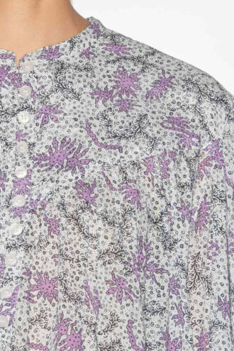 Salika Bedruckte und geraffte Baumwollvoile-Bluse