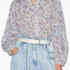 Salika Bedruckte und geraffte Baumwollvoile-Bluse Salika Bedruckte und geraffte Baumwollvoile-Bluse