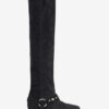Selize Overknee-Stiefel mit flachem Absatz aus Wildkalbsleder Selize Overknee-Stiefel mit flachem Absatz aus Wildkalbsleder