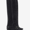 Selize Overknee-Stiefel mit flachem Absatz aus Wildkalbsleder Selize Overknee-Stiefel mit flachem Absatz aus Wildkalbsleder