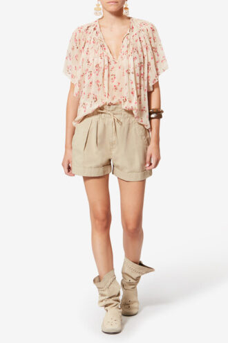 Shorts aus Nirma-Baumwolle und Leinen