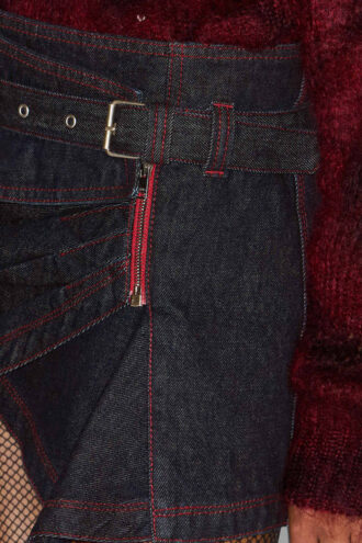 Siyen Drapierter Jeans-Minirock