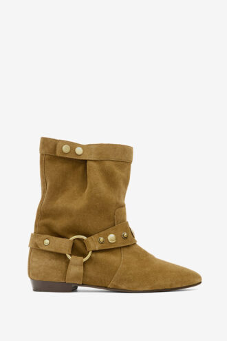 Stania Stiefeletten aus Kalbswildleder mit flachem Absatz Stania Stiefeletten aus Kalbswildleder mit flachem Absatz