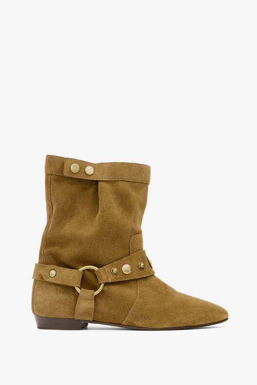 Stania Stiefeletten aus Kalbswildleder mit flachem Absatz Stania Stiefeletten aus Kalbswildleder mit flachem Absatz