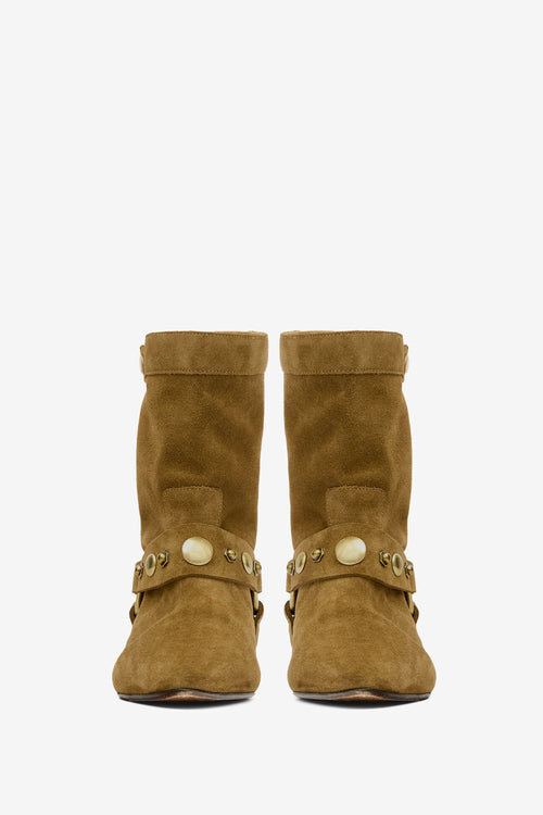 Stania Stiefeletten aus Kalbswildleder mit flachem Absatz Stania Stiefeletten aus Kalbswildleder mit flachem Absatz