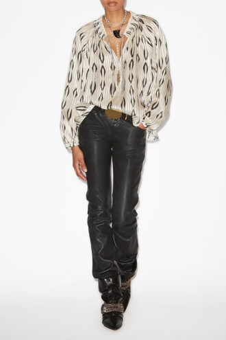 Syra Seidenbluse mit grafischem Muster