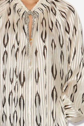 Syra Seidenbluse mit grafischem Muster