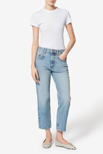 Taomi Kurzarm-T-Shirt aus Baumwolle mit Rippstrick