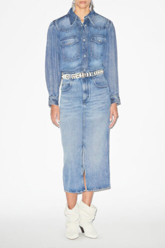 Tilauria Midirock aus feinem Denim