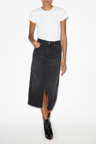 Tilauria Midirock aus feinem Denim